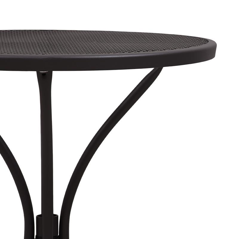 ΣΤΡΟΓΓΥΛΟ ΜΕΤΑΛΛΙΚΟ ΤΡΑΠΕΖΙ ΕΞΟΧΗΣ 003 ΚΑΦΕ ΧΡΩΜΑ 60x73εκ - Image 5