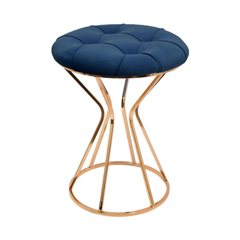 ΣΤΡΟΓΓΥΛΟ ΣΚΑΜΠΟ Lithos ΜΕ ΜΕΤΑΛΛΙΚΟ ΣΚΕΛΕΤΟ ΚΑΙ ΜΠΛΕ ΧΡΩΜΑ ΥΦΑΣΜΑΤΟΣ 40x50εκ