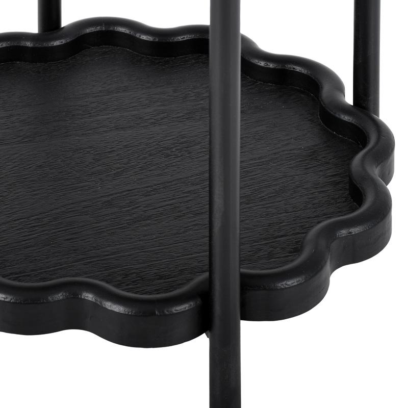 ΣΤΡΟΓΓΥΛΟ ΒΟΗΘΗΤΙΚΟ ΤΡΑΠΕΖΑΚΙ MDF ΣΑΛΟΝΙΟΥ FL03246 ΜΑΥΡΟ ΧΡΩΜΑ 40x60εκ - Image 3