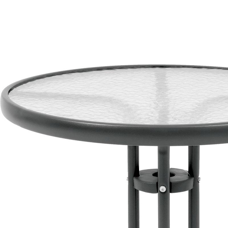 ΣΤΡΟΓΓΥΛΟ ΤΡΑΠΕΖΙ ΚΗΠΟΥ 003 ΓΚΡΙ ΧΡΩΜΑ 80x70εκ - Image 2