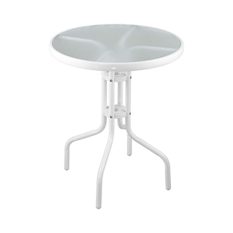 ΣΤΡΟΓΓΥΛΟ ΤΡΑΠΕΖΙ ΚΗΠΟΥ FL10761 ΛΕΥΚΟ ΧΡΩΜΑ 60x70εκ