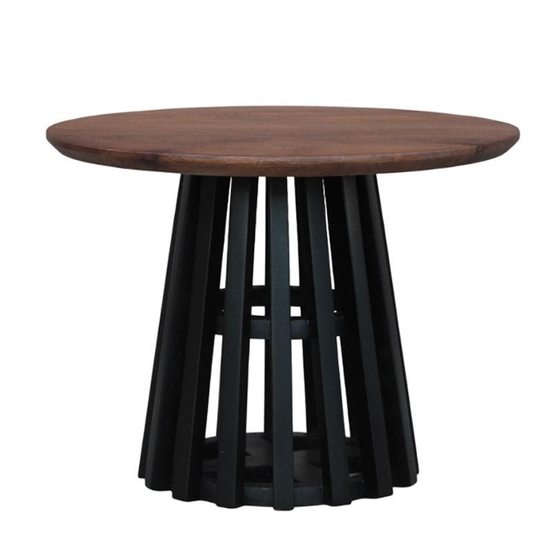 ΣΤΡΟΓΓΥΛΟ ΤΡΑΠΕΖΙ ΣΑΛΟΝΙΟΥ "Mekong" ΚΑΦΕ-ΜΑΥΡΟ ΧΡΩΜΑ 60x45εκ - Image 3