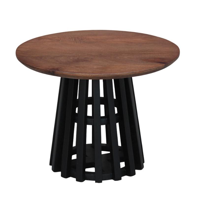 ΣΤΡΟΓΓΥΛΟ ΤΡΑΠΕΖΙ ΣΑΛΟΝΙΟΥ "Mekong" ΚΑΦΕ-ΜΑΥΡΟ ΧΡΩΜΑ 60x45εκ - Image 4