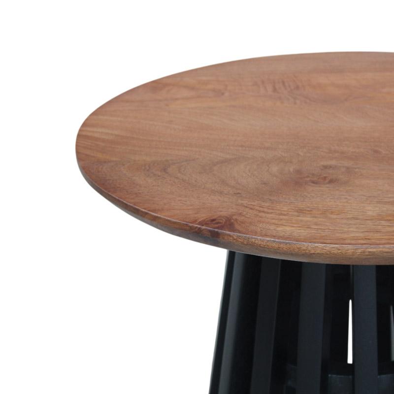 ΣΤΡΟΓΓΥΛΟ ΤΡΑΠΕΖΙ ΣΑΛΟΝΙΟΥ "Mekong" ΚΑΦΕ-ΜΑΥΡΟ ΧΡΩΜΑ 60x45εκ - Image 5