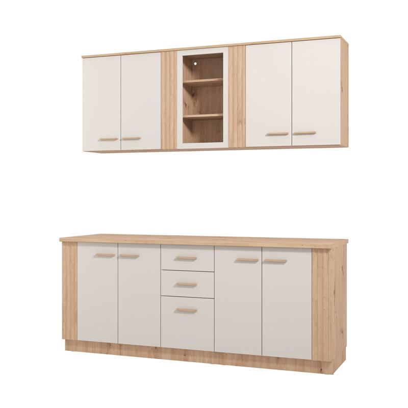 ΣΥΝΘΕΣΗ ΚΟΥΖΙΝΑΣ BELFORT 200 ARTISAN OAK/CASHMERE 200x51x200εκ - Image 4