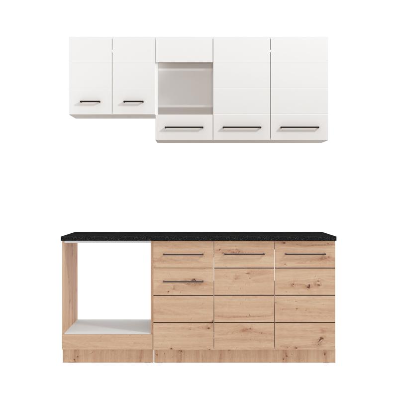 ΣΥΝΘΕΣΗ ΚΟΥΖΙΝΑΣ SAVONA 180 ARTISAN OAK/ΛΕΥΚΟ 180x57x200εκ - Image 3