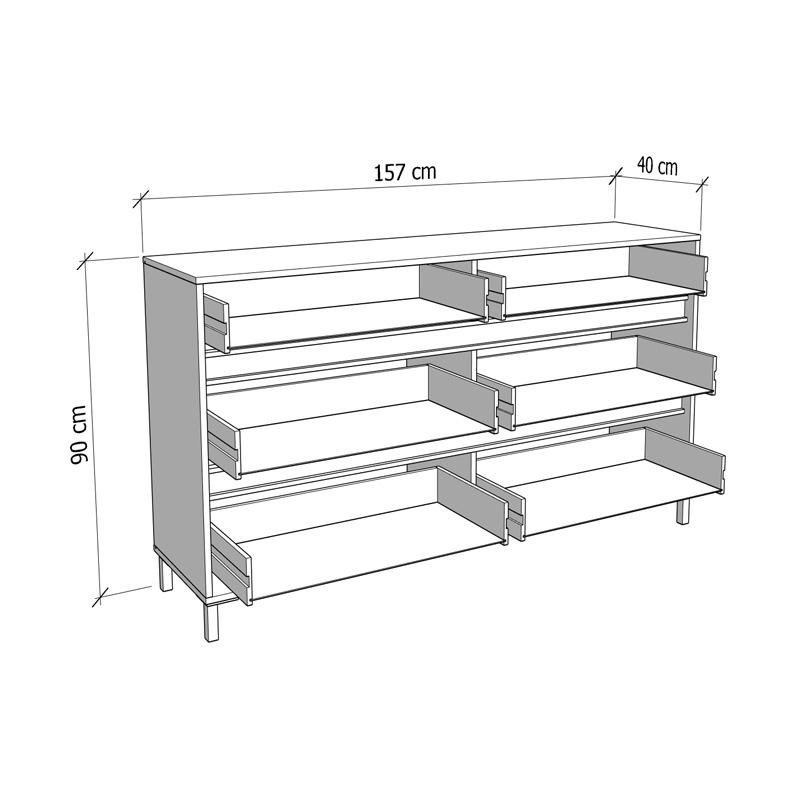 ΣΥΡΤΑΡΙΕΡΑ MARRON 157 6F CASHMERE/ΜΑΥΡΟ ΜΑΤΤ ΧΡΩΜΑ 157x40x90εκ - Image 8