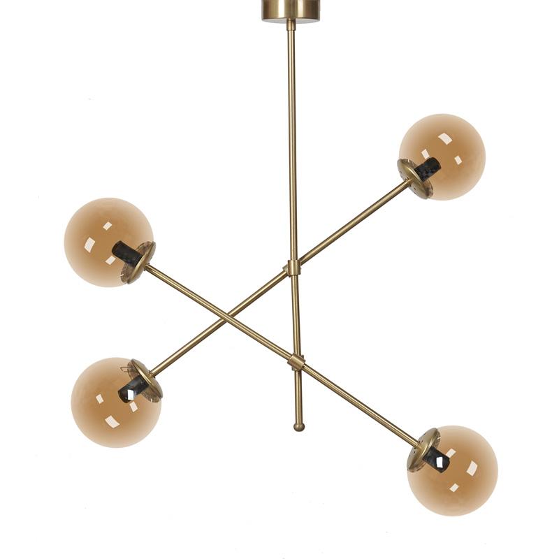 ΤΕΤΡΑΦΩΤΟ ΚΡΕΜΑΣΤΟ ΦΩΤΙΣΤΙΚΟ ΟΡΟΦΗΣ ΜΕΤΑΛΛΙΚΟ ΜΠΡΟΝΖΕ-ΜΕΛΙ ΧΡΩΜΑ Ε14 80x85εκ