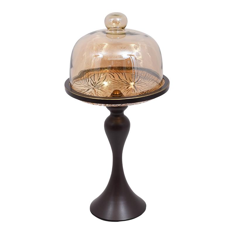 ΤΟΥΡΤΙΕΡΑ ΜΕ ΓΥΑΛΙΝΟ ΚΑΠΑΚΙ ΚΑΦΕ ΧΡΩΜΑ 22x36εκ.