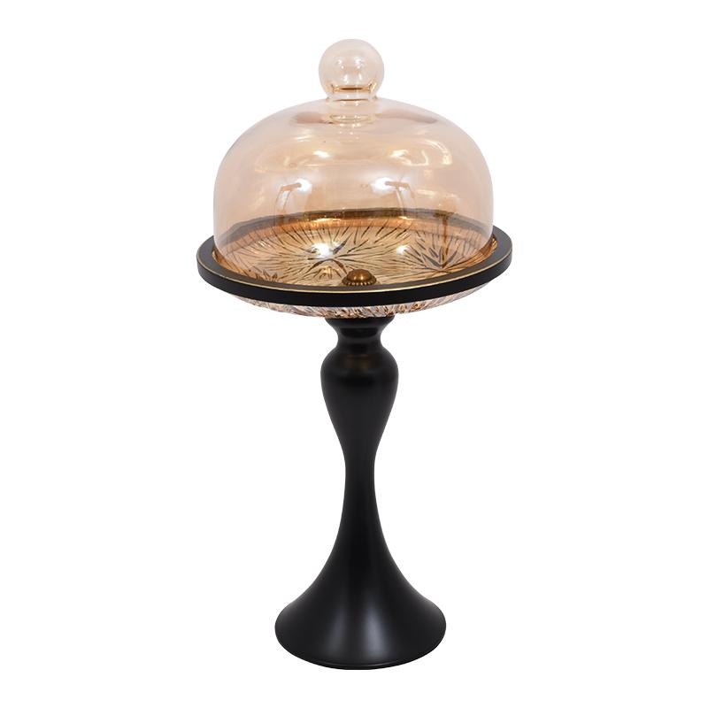 ΤΟΥΡΤΙΕΡΑ ΜΕ ΓΥΑΛΙΝΟ ΚΑΠΑΚΙ ΜΑΥΡΟ ΧΡΩΜΑ 22x36εκ.