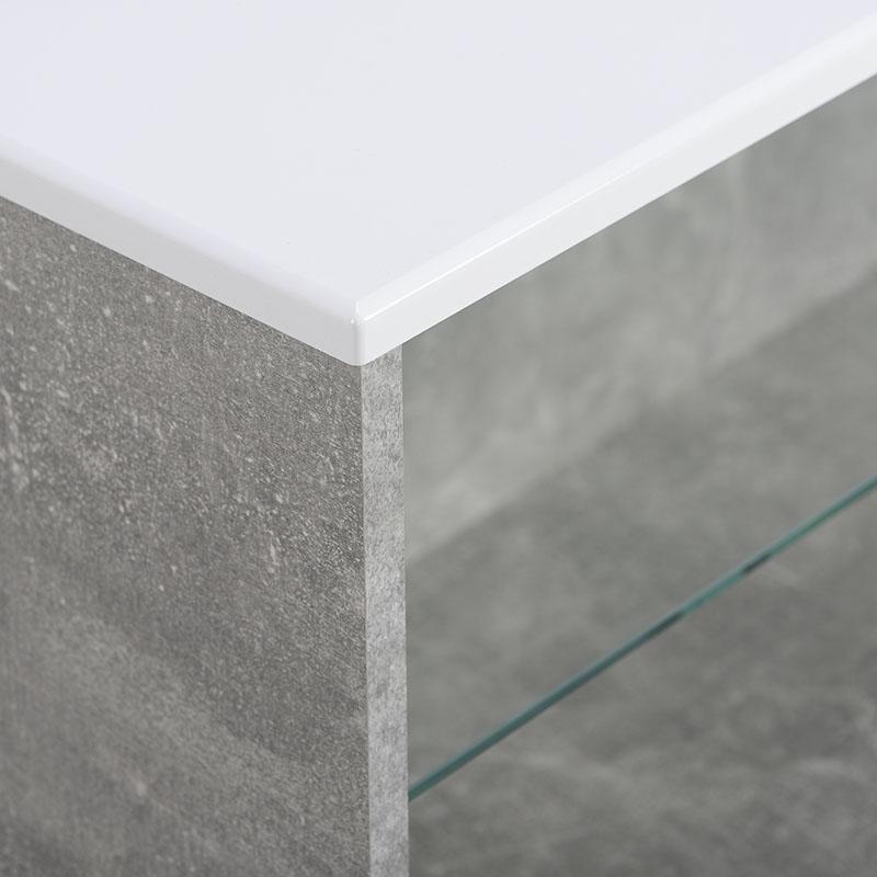 ΤΡΑΠΕΖΑΚΙ ΣΑΛΟΝΙΟΥ BERT ΓΚΡΙ CONCRETE-ΛΕΥΚΗ ΛΑΚΑ 101x60x45εκ - Image 4