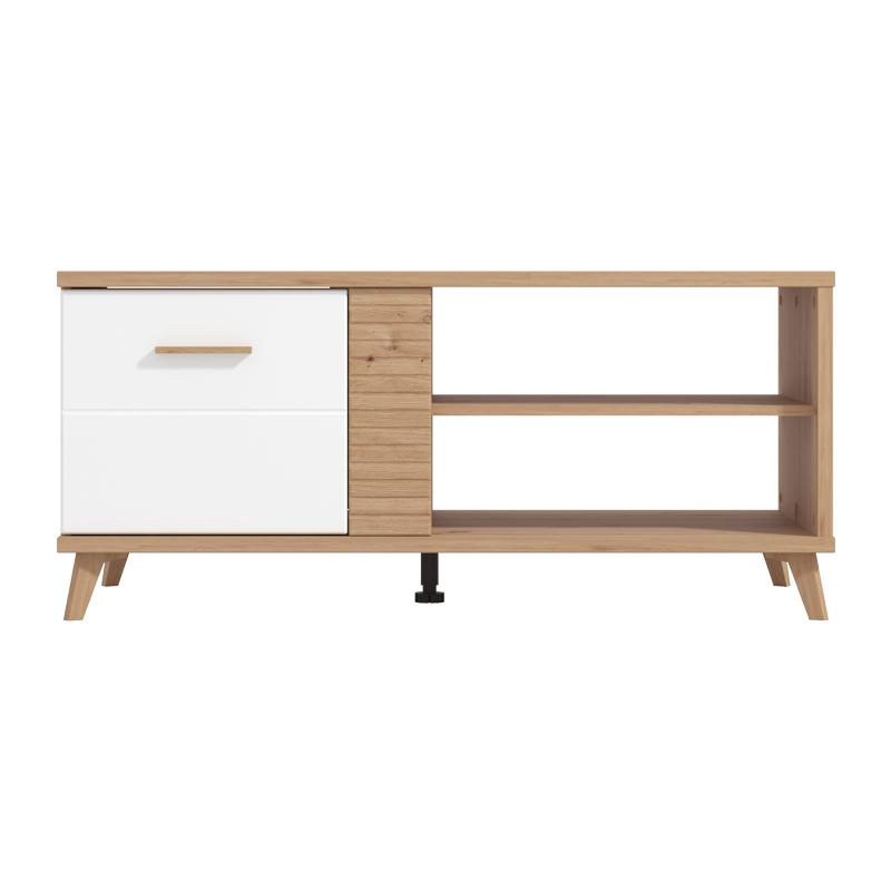 ΤΡΑΠΕΖΑΚΙ ΣΑΛΟΝΙΟΥ BRETAGNA ARTISAN OAK-ΛΕΥΚΟ HIGH GLOSS FOIL 120x60x53,5εκ a.p.r - Image 3