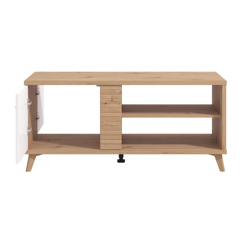 ΤΡΑΠΕΖΑΚΙ ΣΑΛΟΝΙΟΥ BRETAGNA ARTISAN OAK-ΛΕΥΚΟ HIGH GLOSS FOIL 120x60x53,5εκ a.p.r - Image 4