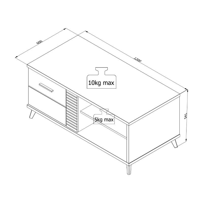 ΤΡΑΠΕΖΑΚΙ ΣΑΛΟΝΙΟΥ BRETAGNA ARTISAN OAK-ΛΕΥΚΟ HIGH GLOSS FOIL 120x60x53,5εκ a.p.r - Image 6