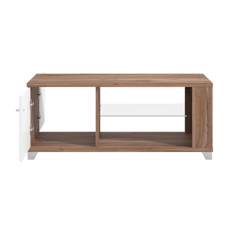 ΤΡΑΠΕΖΑΚΙ ΣΑΛΟΝΙΟΥ BURGUNDY ΛΕΥΚΟ-FLAGSTAFF OAK-ΛΕΥΚΟ HIGH GLOSS FOIL 118x60x48,5εκ s.p.k - Image 4