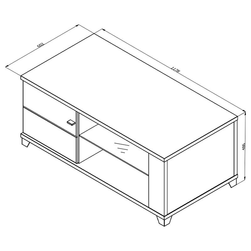 ΤΡΑΠΕΖΑΚΙ ΣΑΛΟΝΙΟΥ BURGUNDY ΛΕΥΚΟ-FLAGSTAFF OAK-ΛΕΥΚΟ HIGH GLOSS FOIL 118x60x48,5εκ s.p.k - Image 6