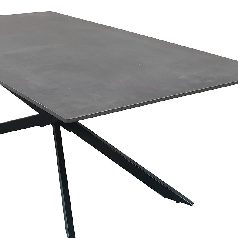 ΤΡΑΠΕΖΑΚΙ ΣΑΛΟΝΙΟΥ FL017 ΜΕ ΓΚΡΙ ΚΕΡΑΜΙΚΗ ΕΠΙΦΑΝΕΙΑ ΚΑΙ ΜΑΥΡΑ ΜΕΤΑΛΛΙΚΑ ΠΟΔΙΑ 120x70x45εκ - Image 4