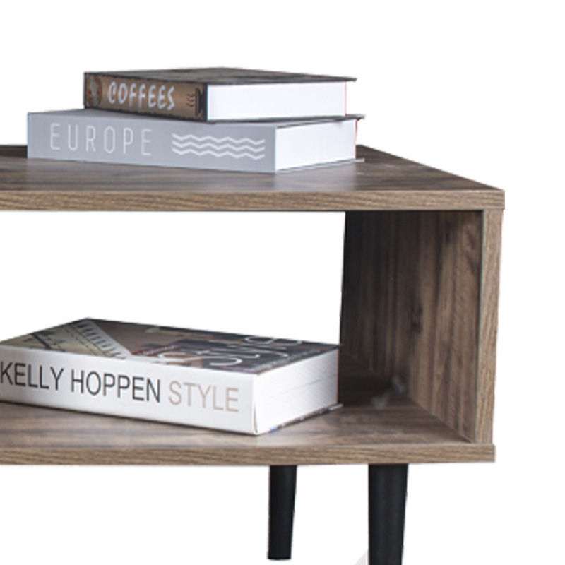 ΤΡΑΠΕΖΑΚΙ ΣΑΛΟΝΙΟΥ "Home" ΜΑΥΡΟ ΜΕ GREY OAK 100x50x42.5εκ - Image 3