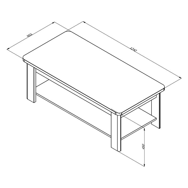 ΤΡΑΠΕΖΑΚΙ ΣΑΛΟΝΙΟΥ JERSEY ΛΕΥΚΟ-ΛΕΥΚΟ HIGH GLOSS FOIL 124x60x45εκ - Image 5