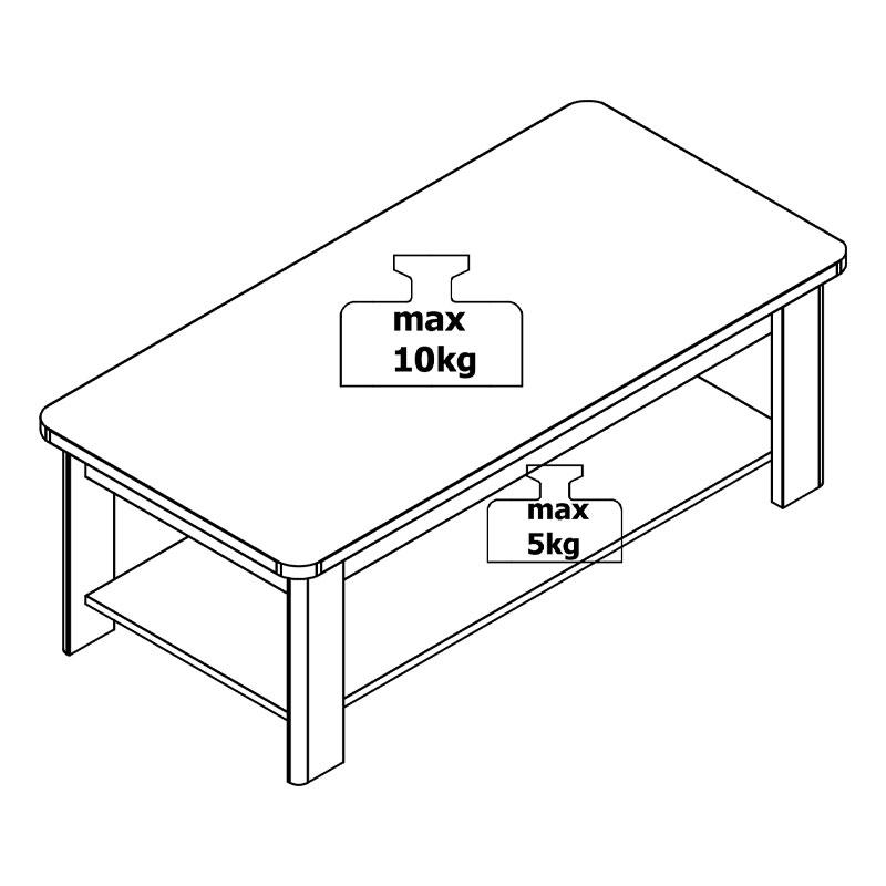 ΤΡΑΠΕΖΑΚΙ ΣΑΛΟΝΙΟΥ JERSEY ΛΕΥΚΟ-ΛΕΥΚΟ HIGH GLOSS FOIL 124x60x45εκ - Image 6