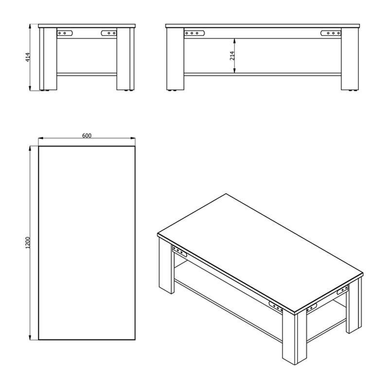 ΤΡΑΠΕΖΑΚΙ ΣΑΛΟΝΙΟΥ LAZIO KS ARTISAΝ OAK / ΜΑΥΡΟ 120x60x41εκ - Image 5
