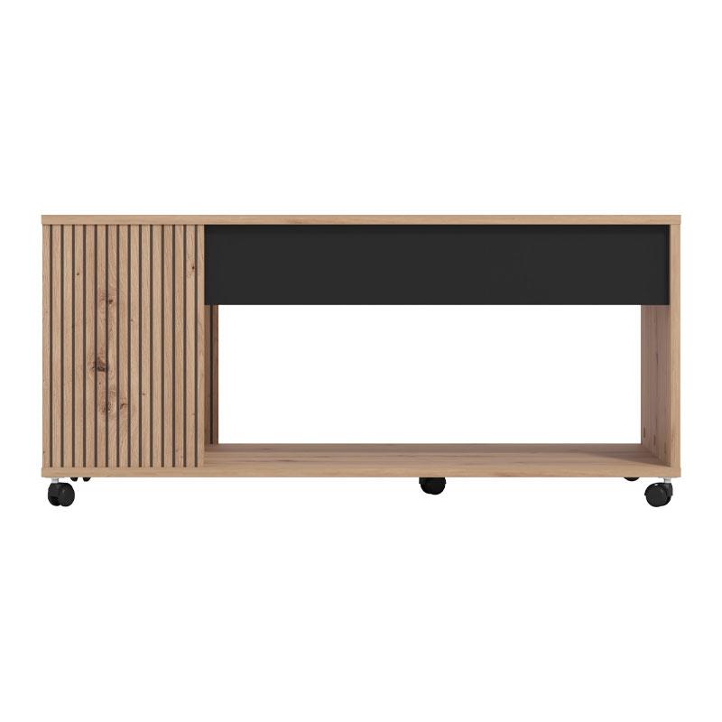ΤΡΑΠΕΖΑΚΙ ΣΑΛΟΝΙΟΥ MAYENNE ARTISAN OAK-ΜΑΥΡΟ MAT 101x55x45εκ - Image 3
