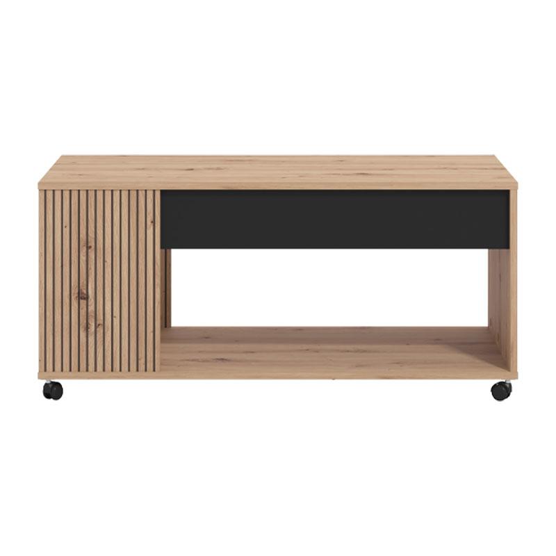 ΤΡΑΠΕΖΑΚΙ ΣΑΛΟΝΙΟΥ MAYENNE ARTISAN OAK-ΜΑΥΡΟ MAT 101x55x45εκ - Image 4