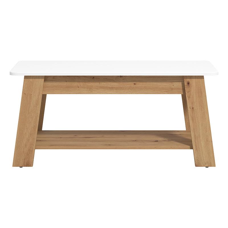 ΤΡΑΠΕΖΑΚΙ ΣΑΛΟΝΙΟΥ PIAVE ARTISAN OAK-ΛΕΥΚΟ HIGH GLOSS 101x55x47εκ - Image 3