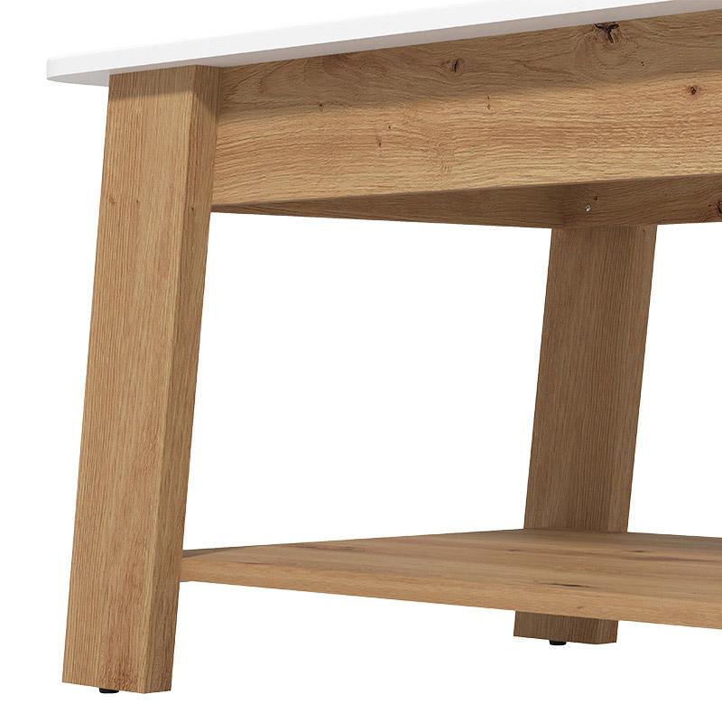 ΤΡΑΠΕΖΑΚΙ ΣΑΛΟΝΙΟΥ PIAVE ARTISAN OAK-ΛΕΥΚΟ HIGH GLOSS 101x55x47εκ - Image 4