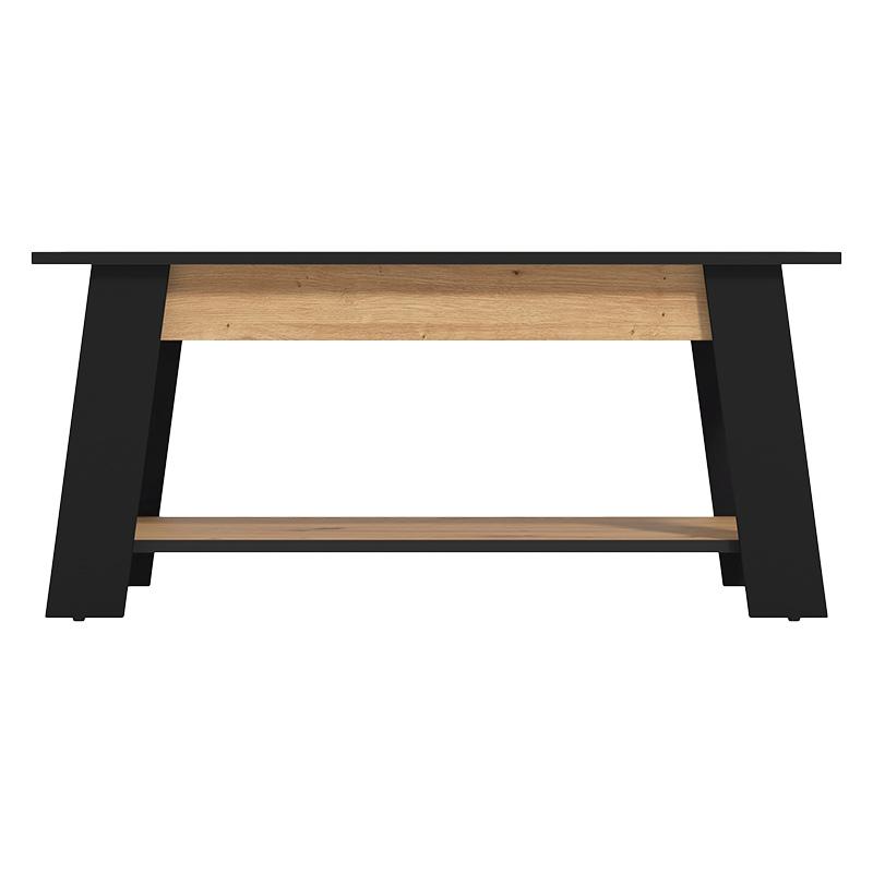 ΤΡΑΠΕΖΑΚΙ ΣΑΛΟΝΙΟΥ PIAVE ARTISAN OAK-ΜΑΥΡΟ ΜΑΤ 101x55x47εκ - Image 4
