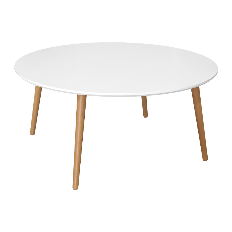 ΤΡΑΠΕΖΑΚΙ ΣΑΛΟΝΙΟΥ ΣΤΡΟΓΓΥΛΟ F90 ΛΕΥΚΟ ΜΕ ΦΥΣΙΚΑ ΠΟΔΙΑ 90x90x45εκ