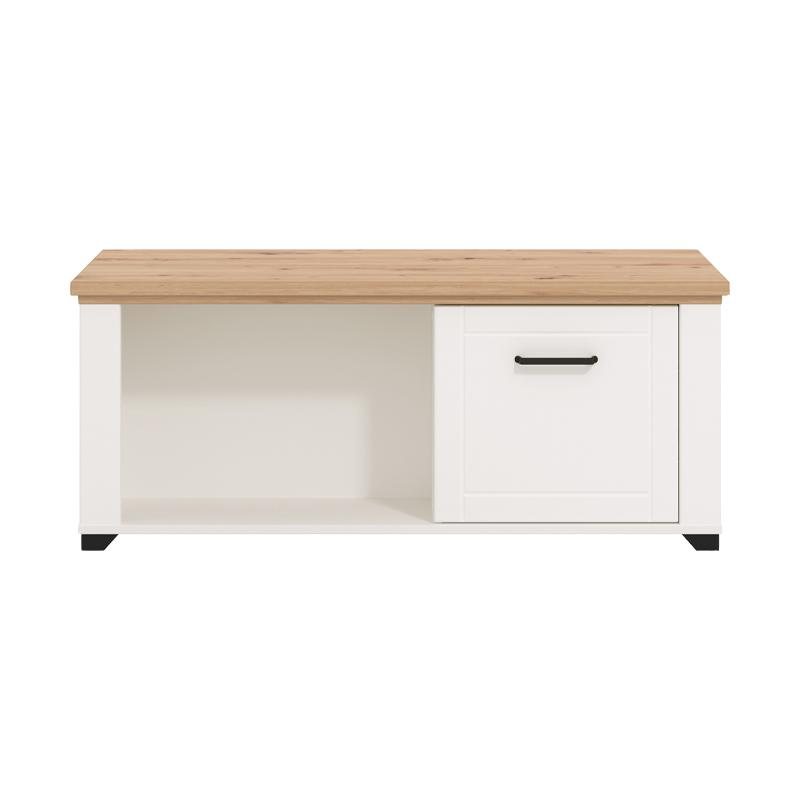 ΤΡΑΠΕΖΑΚΙ ΣΑΛΟΝΙΟΥ VALENCIA ΛΕΥΚΟ-ARTISAN OAΚ-ΛΕΥΚΟ ΜΑΤ 115x55x47,5εκ - Image 3