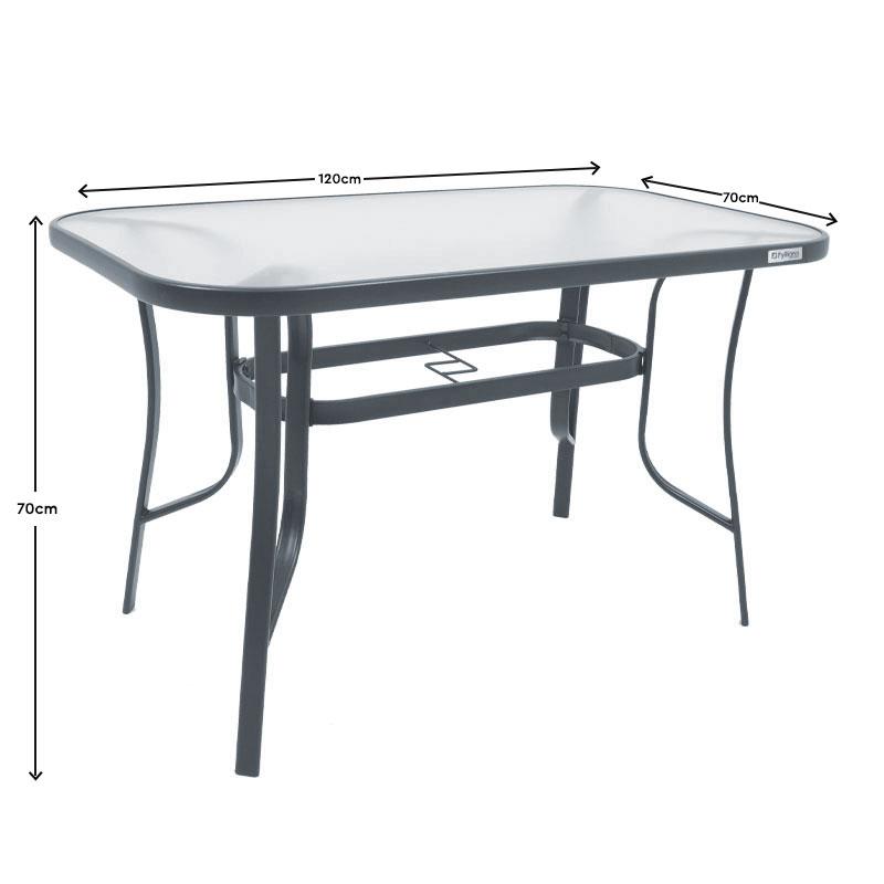 ΤΡΑΠΕΖΙ ΕΞΟΧΗΣ STEEL ΓΚΡΙ 120x70x70εκ g.r.d - Image 7