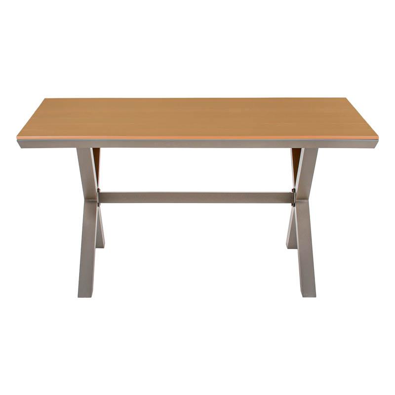 ΤΡΑΠΕΖΙ ΚΗΠΟΥ ΑΛΟΥΜΙΝΙΟΥ FL6510 ΜΕ ΕΠΙΦΑΝΕΙΑ POLYWOOD ΧΡΩΜΑ CAPPUCCINO 180x100x75εκ - Image 3