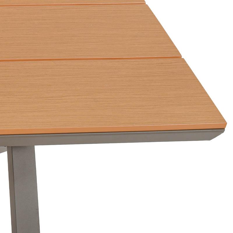 ΤΡΑΠΕΖΙ ΚΗΠΟΥ ΑΛΟΥΜΙΝΙΟΥ FL6510 ΜΕ ΕΠΙΦΑΝΕΙΑ POLYWOOD ΧΡΩΜΑ CAPPUCCINO 180x100x75εκ - Image 4