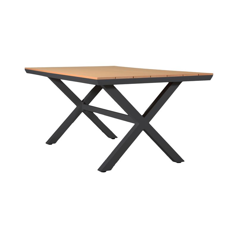 ΤΡΑΠΕΖΙ ΚΗΠΟΥ ΑΛΟΥΜΙΝΙΟΥ FL6510 ΜΕ ΕΠΙΦΑΝΕΙΑ POLYWOOD ΧΡΩΜΑ ΓΚΡΙ 180x100x75εκ - Image 3