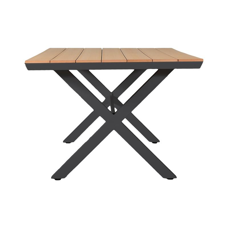 ΤΡΑΠΕΖΙ ΚΗΠΟΥ ΑΛΟΥΜΙΝΙΟΥ FL6510 ΜΕ ΕΠΙΦΑΝΕΙΑ POLYWOOD ΧΡΩΜΑ ΓΚΡΙ 180x100x75εκ - Image 4