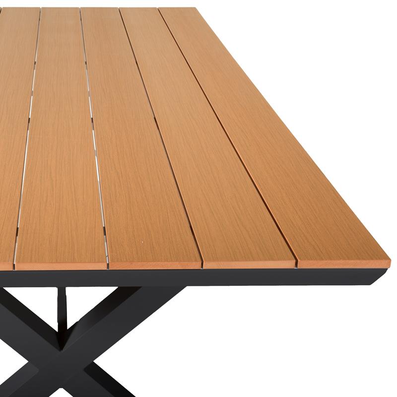 ΤΡΑΠΕΖΙ ΚΗΠΟΥ ΑΛΟΥΜΙΝΙΟΥ FL6510 ΜΕ ΕΠΙΦΑΝΕΙΑ POLYWOOD ΧΡΩΜΑ ΓΚΡΙ 180x100x75εκ - Image 6