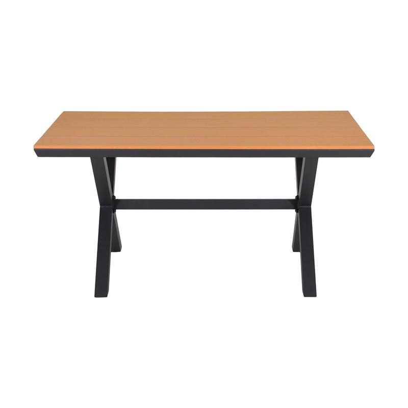 ΤΡΑΠΕΖΙ ΚΗΠΟΥ ΑΛΟΥΜΙΝΙΟΥ FL6510 ΜΕ ΕΠΙΦΑΝΕΙΑ POLYWOOD ΧΡΩΜΑ ΓΡΙ 150x90x75εκ - Image 3