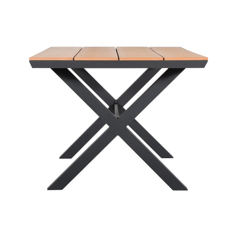 ΤΡΑΠΕΖΙ ΚΗΠΟΥ ΑΛΟΥΜΙΝΙΟΥ FL6510 ΜΕ ΕΠΙΦΑΝΕΙΑ POLYWOOD ΧΡΩΜΑ ΓΡΙ 150x90x75εκ - Image 4