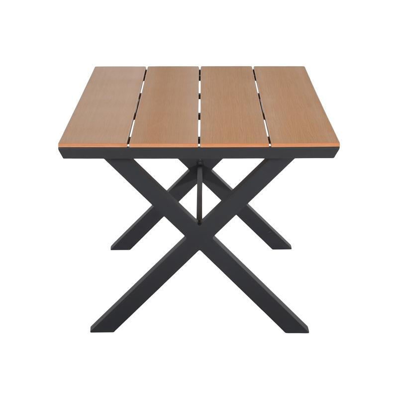 ΤΡΑΠΕΖΙ ΚΗΠΟΥ ΑΛΟΥΜΙΝΙΟΥ FL6510 ΜΕ ΕΠΙΦΑΝΕΙΑ POLYWOOD ΧΡΩΜΑ ΓΡΙ 150x90x75εκ - Image 5