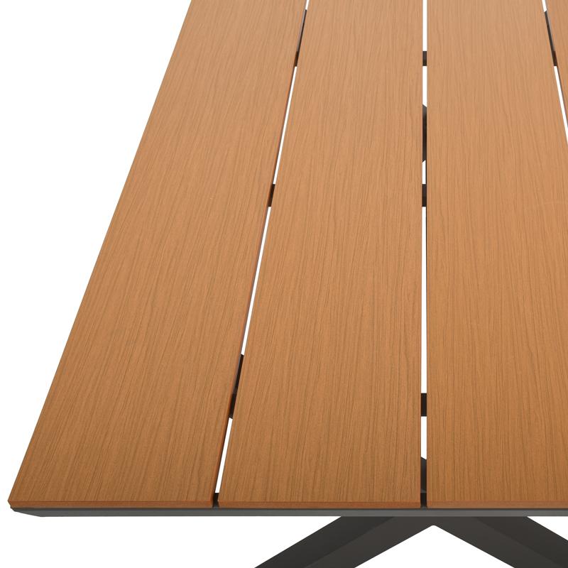 ΤΡΑΠΕΖΙ ΚΗΠΟΥ ΑΛΟΥΜΙΝΙΟΥ FL6510 ΜΕ ΕΠΙΦΑΝΕΙΑ POLYWOOD ΧΡΩΜΑ ΓΡΙ 150x90x75εκ - Image 6