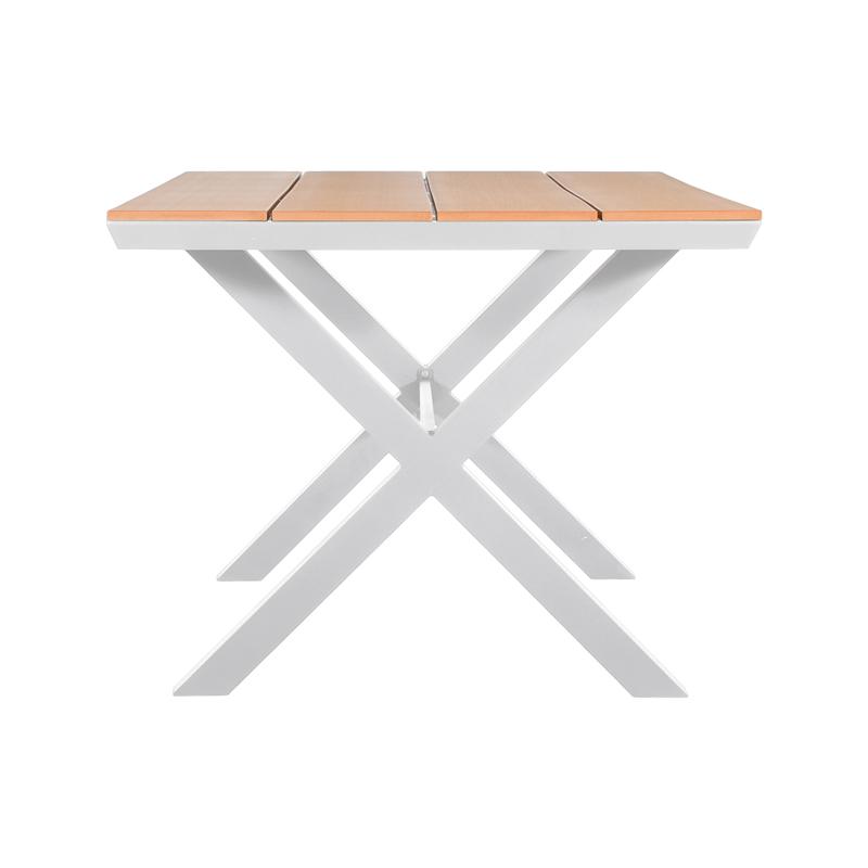 ΤΡΑΠΕΖΙ ΚΗΠΟΥ ΑΛΟΥΜΙΝΙΟΥ FL6510 ΜΕ ΕΠΙΦΑΝΕΙΑ POLYWOOD ΧΡΩΜΑ ΛΕΥΚΟ 150x90x75εκ - Image 5