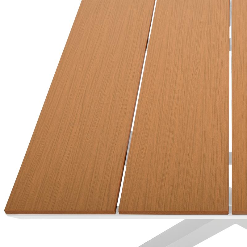 ΤΡΑΠΕΖΙ ΚΗΠΟΥ ΑΛΟΥΜΙΝΙΟΥ FL6510 ΜΕ ΕΠΙΦΑΝΕΙΑ POLYWOOD ΧΡΩΜΑ ΛΕΥΚΟ 150x90x75εκ - Image 6