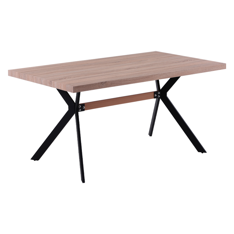 ΤΡΑΠΕΖΙ ΤΡΑΠΕΖΑΡΙΑΣ 05 SONOMA MDF ΕΠΕΝΔΕΔΥΜΕΝΟ ΜΕ PAPER WOOD ΚΑΙ ΜΑΥΡΑ ΜΕΤΑΛΛΙΚΑ ΠΟΔΙΑ 160*90*75