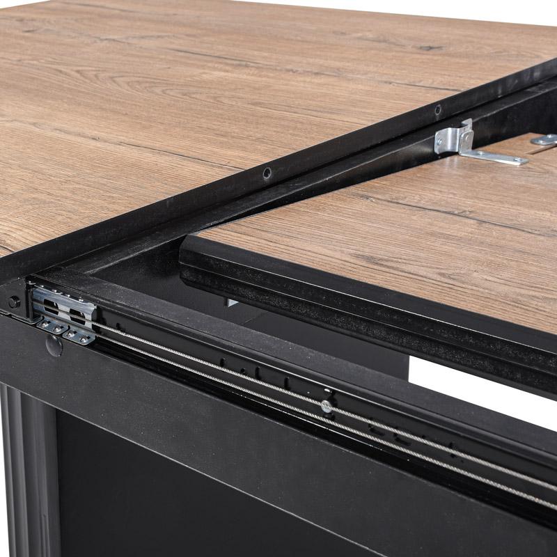 ΤΡΑΠΕΖΙ ΤΡΑΠΕΖΑΡΙΑΣ ΑΝΟΙΓΟΜΕΝΟ "Premium 2" RUSTIC OAK ΧΡΩΜΑ 160(+40)x90x75εκ - Image 5