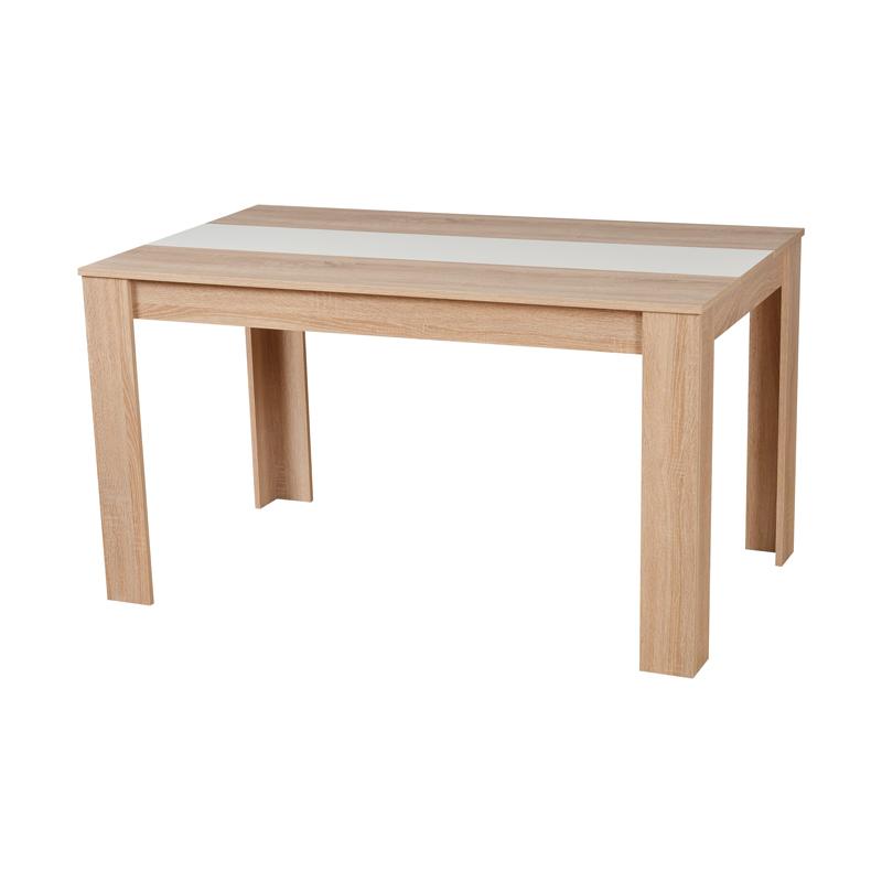 ΤΡΑΠΕΖΙ ΤΡΑΠΕΖΑΡΙΑΣ DOMUS 135 SONOMA OAK-ΛΕΥΚΟ 135x81x75εκ - Image 5