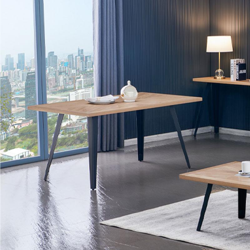 ΤΡΑΠΕΖΙ ΤΡΑΠΕΖΑΡΙΑΣ FL1564 SONOMA MDF ΜΕ ΜΑΥΡΑ ΠΟΔΙΑ 160x90x75εκ - Image 2