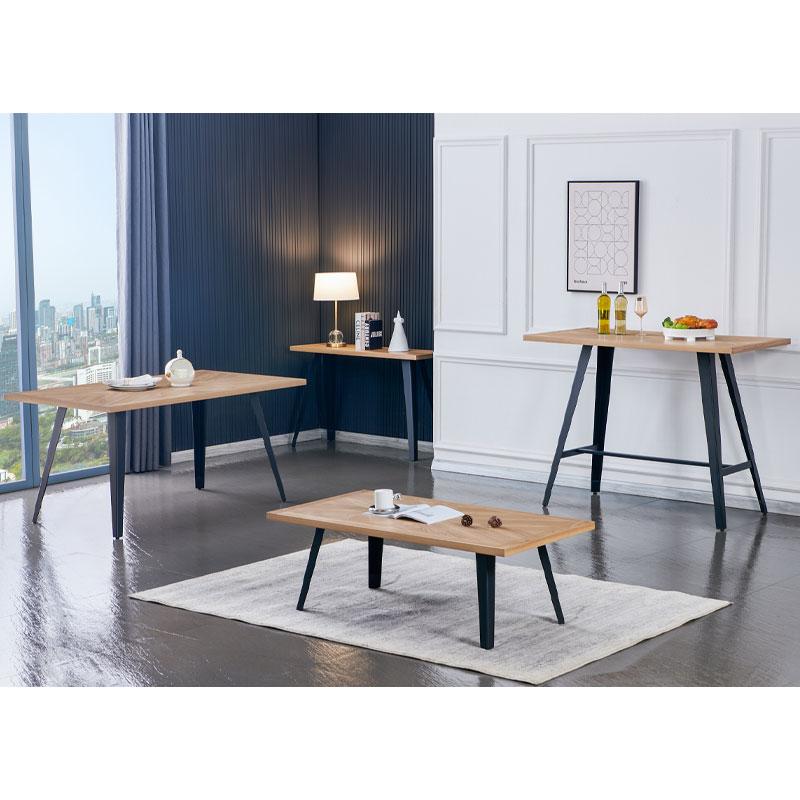 ΤΡΑΠΕΖΙ ΤΡΑΠΕΖΑΡΙΑΣ FL1564 SONOMA MDF ΜΕ ΜΑΥΡΑ ΠΟΔΙΑ 160x90x75εκ - Image 6