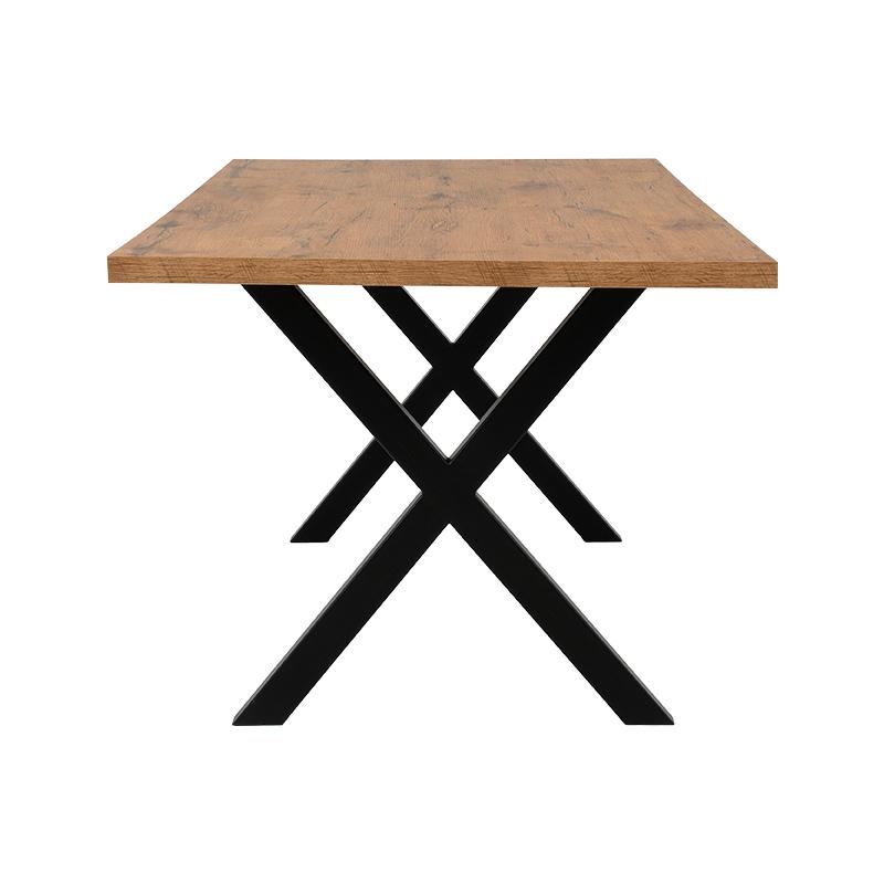 ΤΡΑΠΕΖΙ ΤΡΑΠΕΖΑΡΙΑΣ "Alfa" GOLDEN OAK ΕΠΙΦΑΝΕΙΑ ΜΕ ΜΑΥΡΗ ΒΑΣΗ 160x90x75εκ - Image 3